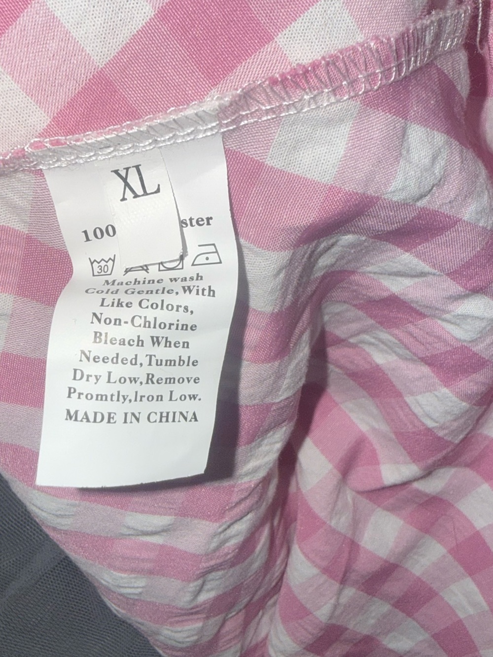 NWOT Unique Vintage Pink Gingham Lace Trim Mini Dress Size XL - Picture 9 of 16